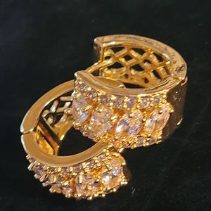 Gold Tone Cubic Classy Earrings